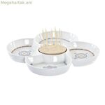 Խորտիկների սկուտեղ DKD Տան դեկոր Կապույտ բնական բամբուկե քարե իրեր Միջերկրածովյան 25 x 25 x 10 սմ