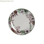 Հարթ ափսե DKD Տան դեկորի ծաղիկներ՝ ճենապակյա (27 x 27 x 2 սմ)