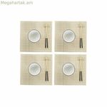 Սուշիի հավաքածու DKD տան դեկորի համար՝ բամբուկե քարե սպասք, սպիտակ արևելյան, 14,5 x 14,5 x 31 սմ (16 հատ)