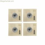 Սուշիի հավաքածու DKD տան դեկորի համար 14,5 x 14,5 x 31 սմ սև արևելյան քարե ամանեղեն (16 հատ)