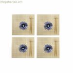 Սուշիի հավաքածու DKD տան դեկորի համար 14,5 x 14,5 x 31 սմ Կապույտ-սպիտակ արևելյան քարե ամանեղեն (16 հատ)