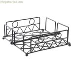 Անձեռոցիկի պահոց DKD Home Decor Երկրաչափական Սև Մետաղ 18 x 18 x 7 սմ