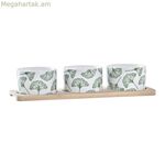 Նախուտեստների հավաքածու DKD տան դեկորի համար՝ բամբուկե քարե սավաններ, 3 հատ, 4 հատ, 28 x 9,7 x 1,5 սմ