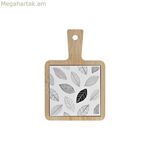 Խորտիկների սկուտեղ DKD Home Decor սպիտակ/սև բամբուկե քարե ամանեղենի թերթիկներ Քոթեջ 18 x 12 x 1 սմ