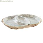 Խորտիկների սկուտեղ DKD Home Decor 38 x 25 x 4 սմ Բյուրեղյա բնական թափանցիկ