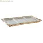 Խորտիկների սկուտեղ DKD Home Decor թափանցիկ բնական բյուրեղապակյա 42 x 20 x 3,5 սմ