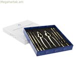 Ծովամթերքի հավաքածու DKD տան դեկորի համար, ոսկեգույն, չժանգոտվող պողպատ, 8 հատ, 3 x 3 x 15 սմ