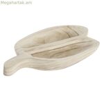 Խորտիկների սկուտեղ DKD Տան դեկոր Բաց շագանակագույն Բնական Արևադարձային 38 x 21 x 5 սմ 30 x 21 x 5 սմ