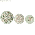 Հարթ ափսե DKD տան դեկորի ճենապակյա ավանդական 27 x 27 x 3 սմ 18 հատ