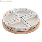 Խորտիկների սկուտեղ DKD Տան դեկոր 21,5 x 21,5 x 1 սմ Բազմագույն քարե ամանեղեն