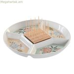 Խորտիկների սկուտեղ DKD Home Decor 23,5 x 23,5 x 3 սմ Կանաչ քարե ամանեղեն