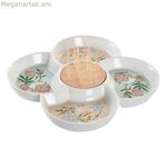 Խորտիկների սկուտեղ DKD Home Decor կանաչ 22 x 22 x 3 սմ, քարե ամանեղեն