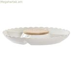 Խորտիկների սկուտեղ DKD Home Decor 25,5 x 25,5 x 3 սմ բնական սպիտակ ճենապակի