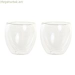 Բաժակների հավաքածու DKD Home Decor թափանցիկ բյուրեղապակյա բորոսիլիկատային ապակի 100 մլ 2 հատ