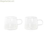 Սուրճի բաժակների հավաքածու DKD Home Decor Crystal Transparent Borosilicate Glass (80 մլ)