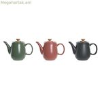 Թեյնիկ DKD Տան դեկոր Կանաչ Վարդագույն Բնական Մուգ մոխրագույն Ռետինե փայտ Քարե իրեր 1 լ (3 հատ)