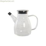 Cruet DKD տան դեկոր 17 x 10 x 15,5 սմ արծաթե չժանգոտվող պողպատ 550 մլ բորոսիլիկատային ապակի