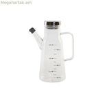 Cruet DKD տան դեկոր 15 x 9 x 19,6 սմ արծաթե չժանգոտվող պողպատ 550 մլ բորոսիլիկատային ապակի