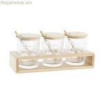 Շաքարաման DKD Տան Դեկոր Թափանցիկ Բնական Բամբուկե Ալյումինե Բյուրեղյա Բորոսիլիկատային Ապակի 300 մլ 28 x 10 x 13,5 սմ