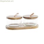 2 տարա DKD տան դեկոր 20,5 x 10,5 x 7 սմ բյուրեղյա շագանակագույն թափանցիկ ակացիա 240 մլ