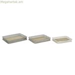 Սկուտեղների հավաքածու DKD Home Decor 53 x 38 x 8 սմ Մետաղական Բազմագույն (3 հատ)