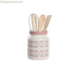 Խոհանոցային պարագաների համար նախատեսված կաթսա DKD տան դեկոր մետաղական դոլոմիտ MDF փայտե 12 x 12 x 22 սմ