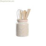 Խոհանոցային պարագաների համար նախատեսված կաթսա DKD տան դեկոր մետաղական դոլոմիտ MDF փայտե 12 x 12 x 25 սմ