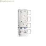 Սուրճի բաժակների հավաքածու DKD Home Decor Կապույտ Սպիտակ Մետաղական Դոլոմիտ 260 մլ