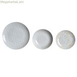 Ճաշի սպասքի հավաքածու DKD տան դեկորի ճենապակյա կապույտ վարդագույն սպիտակ 27 x 27 x 3 սմ 18 հատ