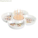 Նախուտեստների հավաքածու DKD տան դեկոր Բնական կարմիր Բազմագույն քարե ամանեղեն 22 x 22 x 7 սմ Քոթեջ տներ