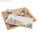 Նախուտեստների հավաքածու DKD տան դեկոր 24,5 x 20 x 1,2 սմ Կարմիր Սպիտակ Բազմագույն Քարե ամանեղեն Քոթեջ Տներ