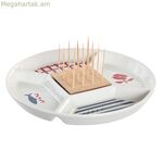 Նախուտեստների հավաքածու DKD տան դեկոր 23,5 x 23,5 x 7 սմ Կարմիր Կապույտ Սպիտակ Քարե ամանեղեն Միջերկրածովյան տներ