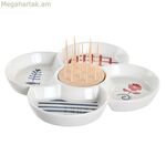 Նախուտեստների հավաքածու DKD տան դեկոր Կարմիր Կապույտ Սպիտակ Քարե ամանեղեն 22 x 22 x 7 սմ Միջերկրածովյան տներ