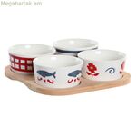 Նախուտեստների հավաքածու DKD տան դեկոր 19,7 x 19,7 x 1 սմ Բնական Կարմիր Կապույտ Սպիտակ Քարե իրեր Միջերկրածովյան տներ