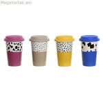 Կափարիչով բաժակ DKD Home Decor Բազմագույն կենդանիներ Urban 400 մլ (4 հատ)