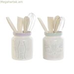 Թիթեղյա DKD տան դեկոր Կանաչ Բազմագույն Յասամանագույն Մետաղ MDF Փայտ 12 x 12 x 25 սմ (2 հատ)