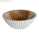 Սալաթաման DKD Տան դեկոր Սպիտակ Բնական Մանգոյի փայտից 30 x 30 x 12 սմ