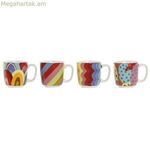 Սուրճի հավաքածու DKD Տան դեկոր Բազմագույն Մարջան Բամբուկե Դոլոմիտե Ժամանակակից 180 մլ