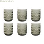 Բաժակների հավաքածու Home ESPRIT Մոխրագույն բյուրեղ 240 մլ (6 հատ)