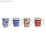 Թեյի բաժակ ֆիլտրով Home ESPRIT Կապույտ Կարմիր Չժանգոտվող պողպատե ճենապակի 380 մլ (4 հատ)