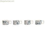 Սուրճի բաժակների հավաքածու Home ESPRIT Բեժ, Մոխրագույն, Վարդագույն, Յասամանագույն, Մետաղական, Բամբուկե, Դոլոմիտե, 260 մլ