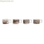 Սուրճի բաժակների հավաքածու Home ESPRIT Բեժ Վարդագույն Տերակոտա Յասամանագույն Մետաղական Բամբուկե Դոլոմիտ 260 մլ