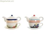 Թեյաման Home ESPRIT Կապույտ Սպիտակ Կանաչ Բաց Վարդագույն Դոլոմիտ 750 մլ (2 հատ)