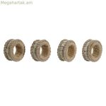 Անձեռոցիկի օղակ DKD Home Decor բնական ջուտե խեժ ալյումինե 6 x 3 x 6 սմ 4 հատ