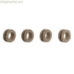 Անձեռոցիկի օղակ DKD Տան դեկոր Բնական ջուտ Մանգոյի փայտից 6 x 3 x 6 սմ 4 հատ