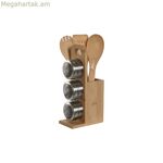 Խոհանոցային պարագաների տակդիր Home ESPRIT Բամբուկե չժանգոտվող պողպատ 8 x 13 x 27 սմ 6 հատ