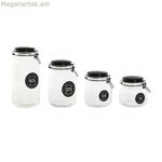 4 աման Home ESPRIT սև մետաղական բյուրեղյա 2 լիտր 11,4 x 11,4 x 26,7 սմ