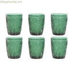 Ակնոցների հավաքածու Home ESPRIT Green Crystal With relief 300 մլ