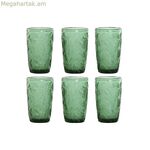 Ակնոցների հավաքածու Home ESPRIT Green Crystal With relief 370 մլ (6 հատ)