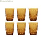 Ակնոցների հավաքածու Home ESPRIT Amber Crystal With relief 240 մլ (6 հատ)